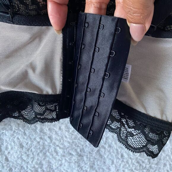 Leonisa Bra 34B Sexy Black Lace‎ Lingerie Bustier Padded Lined Designer - Picture 6 of 10